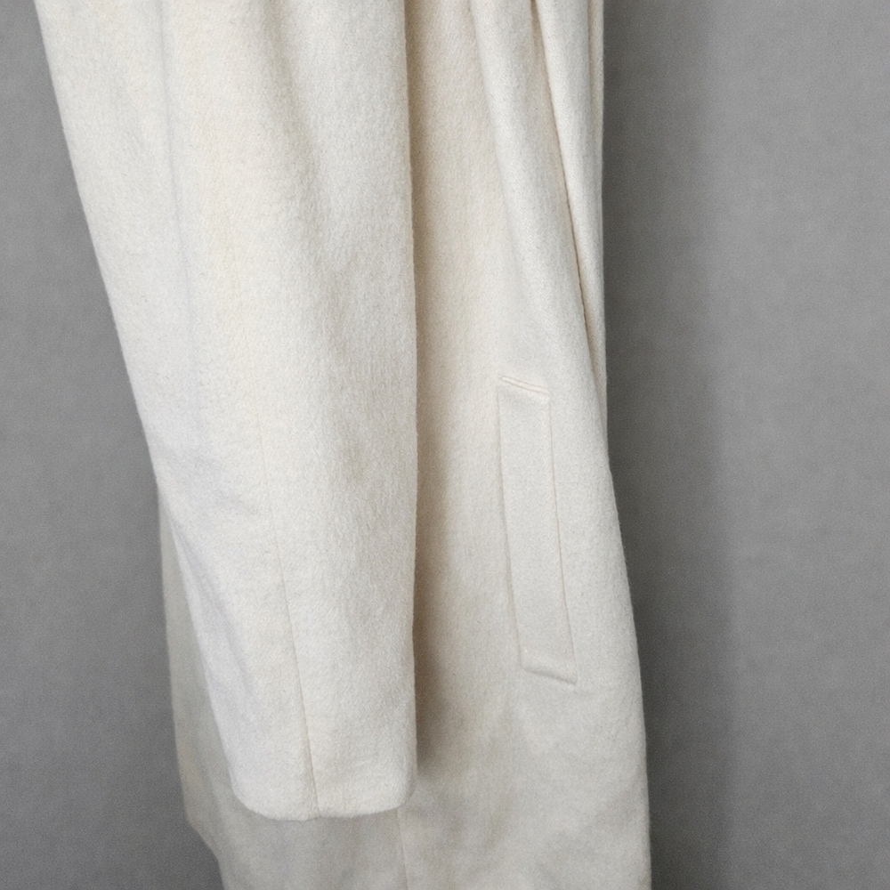 Vintage 1980s Alorna Cream Wool Car Coat | USA Made | Quiet Luxury | Size L - Picture 4 of 11